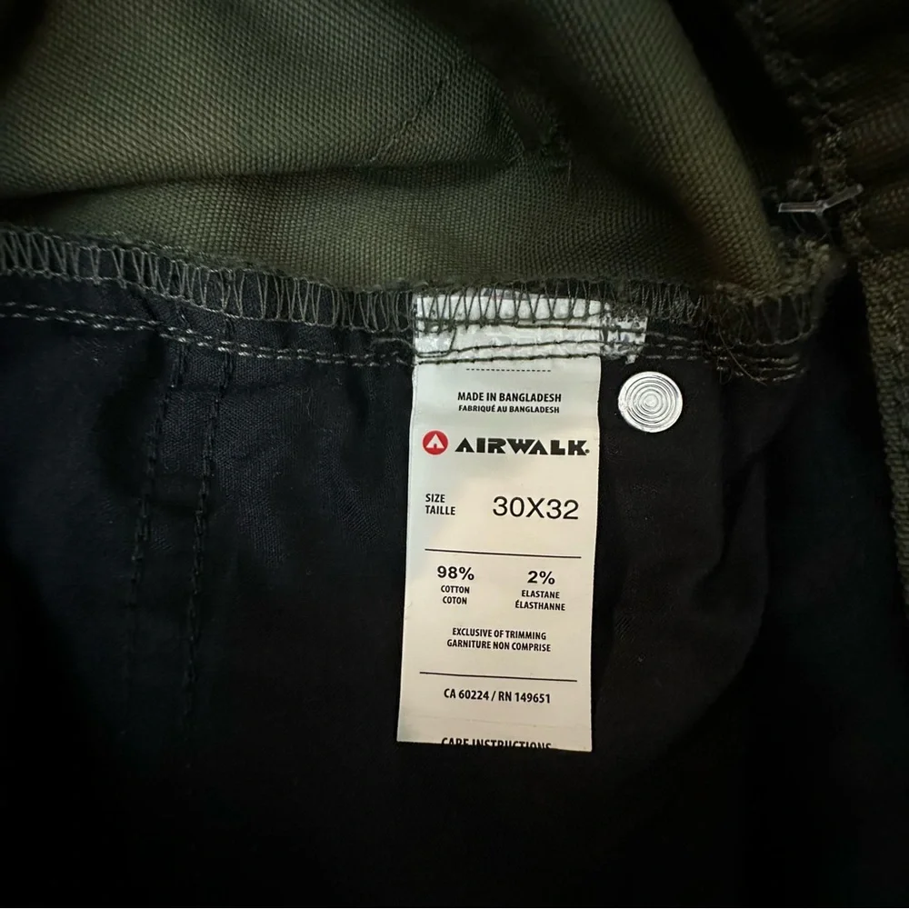 Airwalk Olive Green Cargo Pants Mens Size 30x32